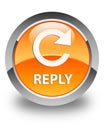 Reply (rotate arrow icon) glossy orange round button Royalty Free Stock Photo