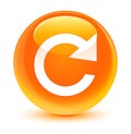 Reply rotate icon glassy orange round button Royalty Free Stock Photo