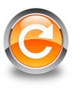 Reply rotate icon glossy orange round button Royalty Free Stock Photo