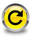 Reply rotate icon glossy yellow round button Royalty Free Stock Photo