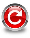 Reply rotate icon glossy red round button