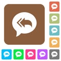 Reply to all recipients rounded square flat icons