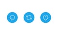 Reply Tweet, Retweet, and Like. Button Icon Set of Social Media Status Royalty Free Stock Photo