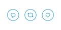 Reply Tweet, Retweet, and Like Icon Vector in Line Style