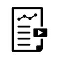 Report, analysis, overview icon. Black vector graphics