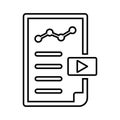 Report, analysis, overview outline icon. Line art vector