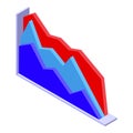 Report annual graph icon, isometric style Royalty Free Stock Photo