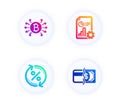 Report, Bitcoin system and Loan percent icons set. Payment methods sign. Vector
