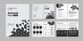 02-Report Brochure Creative Design. Multipurpose template with cover, back and inside pages. Trendy minimalist flat geometric desi