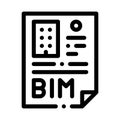 Report on building information modeling icon vector outline illustration Royalty Free Stock Photo