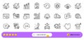 Report, Cobalamin vitamin and Graph chart line icons for web app. Pictogram icon. Line icons. Vector