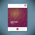 Report cover template with 3d low poly vector