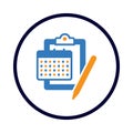 report, date, note, pen, calendar, clip board, report date icon Royalty Free Stock Photo