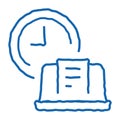 report deadline doodle icon hand drawn illustration