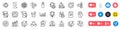 Report diagram, Documents and Coronavirus line icons pack. For web app. Social media icons. Vector