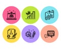 Report document, Algorithm and Engineering icons set. Growth chart, Best manager and Quick tips signs. Vector
