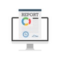 Report document icon in flat style. Dashboard plan vector illustration on isolated background. Analysis sign business concept Royalty Free Stock Photo