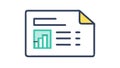 Report Document with List and Bars Flat Icon for Data, vector design Generative AI Royalty Free Stock Photo