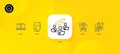 Report document, Teamwork chart and Internet downloading minimal line icons. For web application, printing. Vector