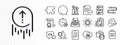 Report, Euler diagram and English line icons for web app. Pictogram icon. Glare of light icons. Vector
