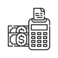 Report and financial statements black line icon. Bookkeeping and accounting. Pictogram for web page, mobile app, promo. UI UX GUI