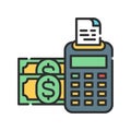 Report and financial statements color line icon. Bookkeeping and accounting. Pictogram for web page, mobile app, promo. UI UX GUI