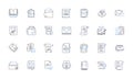 Report generation line icons collection. Analytics, Summary, Metrics, Graphs, Trends, Charts, Dashboards vector and