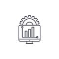 Report generation linear icon concept. Report generation line vector sign, symbol, illustration.