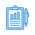 Report icon in blue style about marketing and growth for any projects Royalty Free Stock Photo