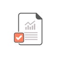 Report icon with check sign. Report icon and approved, confirm, done, tick, completed symbol Royalty Free Stock Photo