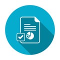 Report icon with check sign. Report icon and approved, confirm, done, tick, completed symbol. Vector icon Royalty Free Stock Photo