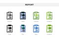 Report icon in different style. Report vector icons designed in outline, solid, colored, filled, gradient, and flat style. Symbol Royalty Free Stock Photo