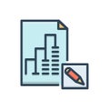 Color illustration icon for Report, editor and proofread