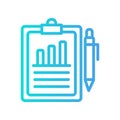 Report icon in gradient style about marketing and growth for any projects Royalty Free Stock Photo