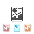 Report icon set in flat style. Accounting symbol for your web site design, logo, app, UI