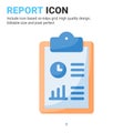 Report icon vector with flat color style isolated on white background. Vector illustration result sign symbol icon concept Royalty Free Stock Photo