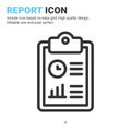 Report icon vector with outline style isolated on white background. Vector illustration result sign symbol icon concept Royalty Free Stock Photo