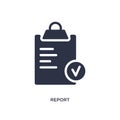 report icon on white background. Simple element illustration from strategy concept