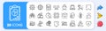 Report, Idea and Seo gear line icons. For web app, printing. App line icons. Vector