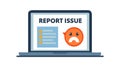Report Issue Error on Laptop Screen Vector Illustration, vector design Generative AI Royalty Free Stock Photo