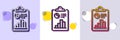 Report line icon. Accounting clipboard document sign. Halftone dotted pattern. Vector