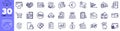 Report, Payment method and Payment line icons pack. For web app. Vector