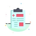 Report, Record, Health, Healthcare Abstract Flat Color Icon Template