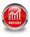 Report (statistics icon) glossy red round button Royalty Free Stock Photo