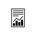 Report text file icon. Document with chart symbol