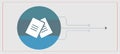 Report text file icon in Rounded circle with circuit line arrow. Accounting sign. Audit and analysis, document, plan symbol. Asse