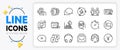 Report timer, Architectural plan and Headphones line icons. For web app. Vector