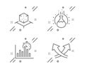 Report timer, Augmented reality and Chemistry experiment icons set. Intersection arrows sign. Vector
