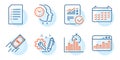 Report timer, Engineering and Document icons set. Vector