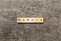 report word written on wood block. report text on table, concept Royalty Free Stock Photo
